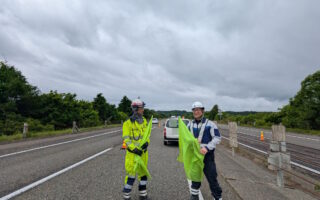 支社長パトロール 道央自動車道上下線追越車線規制（江別営業所）