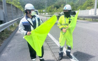 所長パトロール 上信越自動車道下り線車線規制（長野営業所）