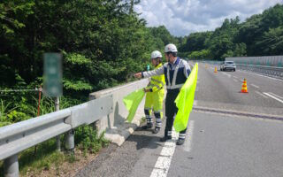 営業所パトロール 中央自動車道上り線走行車線規制（松本営業所）