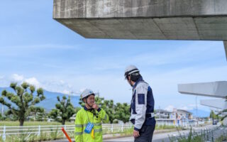 支社長パトロール 国道52号線下り線幅員減少規制（甲府営業所）