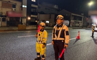 【全国安全週間】営業所パトロール 国道2号線下り線追越車線規制（西宮営業所）