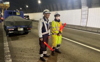 所長パトロール 上信越自動車道下り線走行車線規制（佐久営業所）