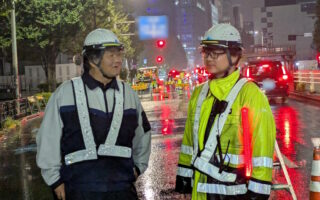 安全課パトロール 都道下り線左2車線規制（加平営業所）
