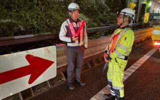 安全課＆所長パトロール 東名高速道路上り線付加車線規制（厚木営業所）