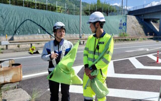 営業所パトロール 中央自動車道上り線車線規制（大月営業所）