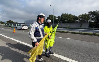 支社長パトロール 中央自動車道下り線走行車線規制（甲府営業所）