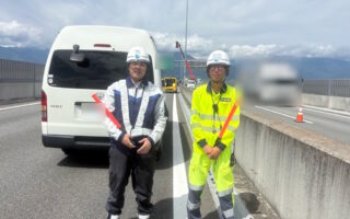 内勤補助パトロール 中央線上下線車線規制（甲府営業所）