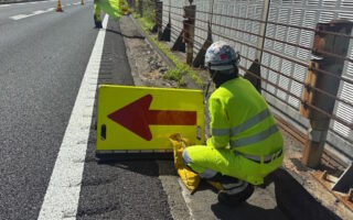営業所パトロール 中央自動車道下り線走行車線規制（飯田営業所）